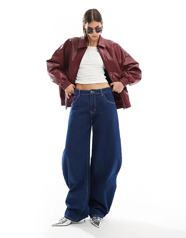 Lioness Denim Barrel Jeans In Indigo Wash For Women Dark Denim 1 Lioness Denim Barrel Jeans In Indigo Wash For Women Dark Denim